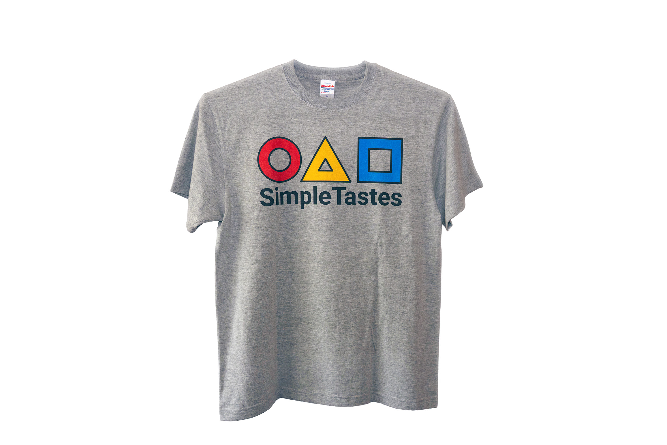 シンプルテイスト ラインカラーロゴ Tシャツ ミックスグレー