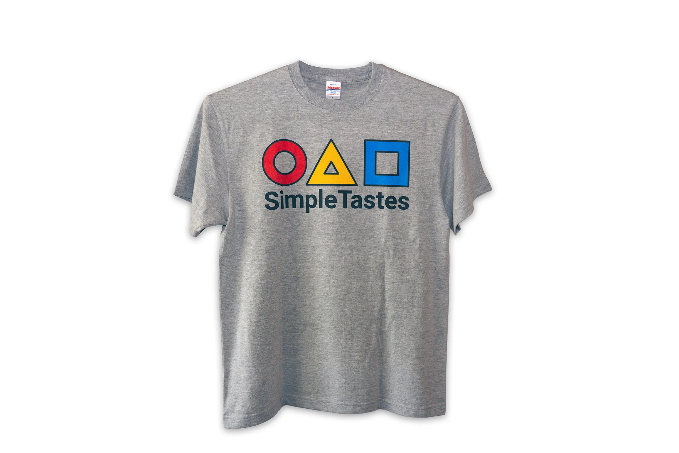 シンプルテイスト ラインカラーロゴ Tシャツ ミックスグレー